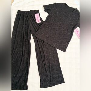 Black rhinestones Two-Piece Set